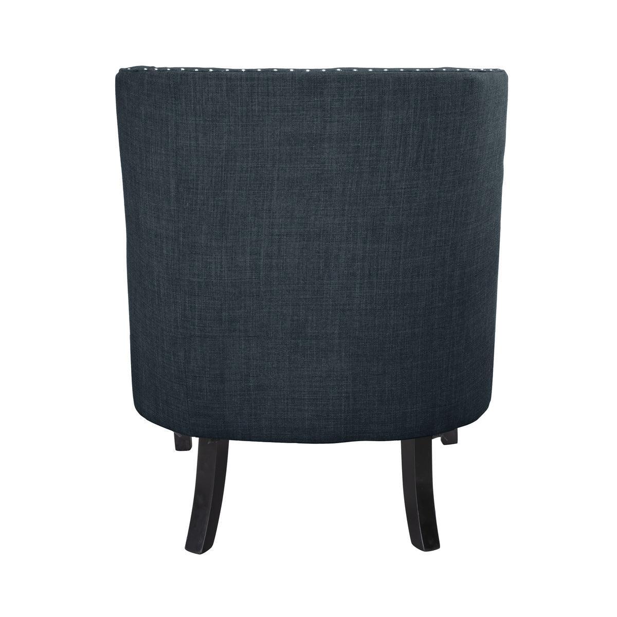 Charisma Indigo Traditional Solid Wood, Plywood Textured Fabric Upholstered Tufted Accent Chair - Ella Furniture