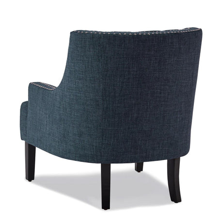 Charisma Indigo Traditional Solid Wood, Plywood Textured Fabric Upholstered Tufted Accent Chair - Ella Furniture