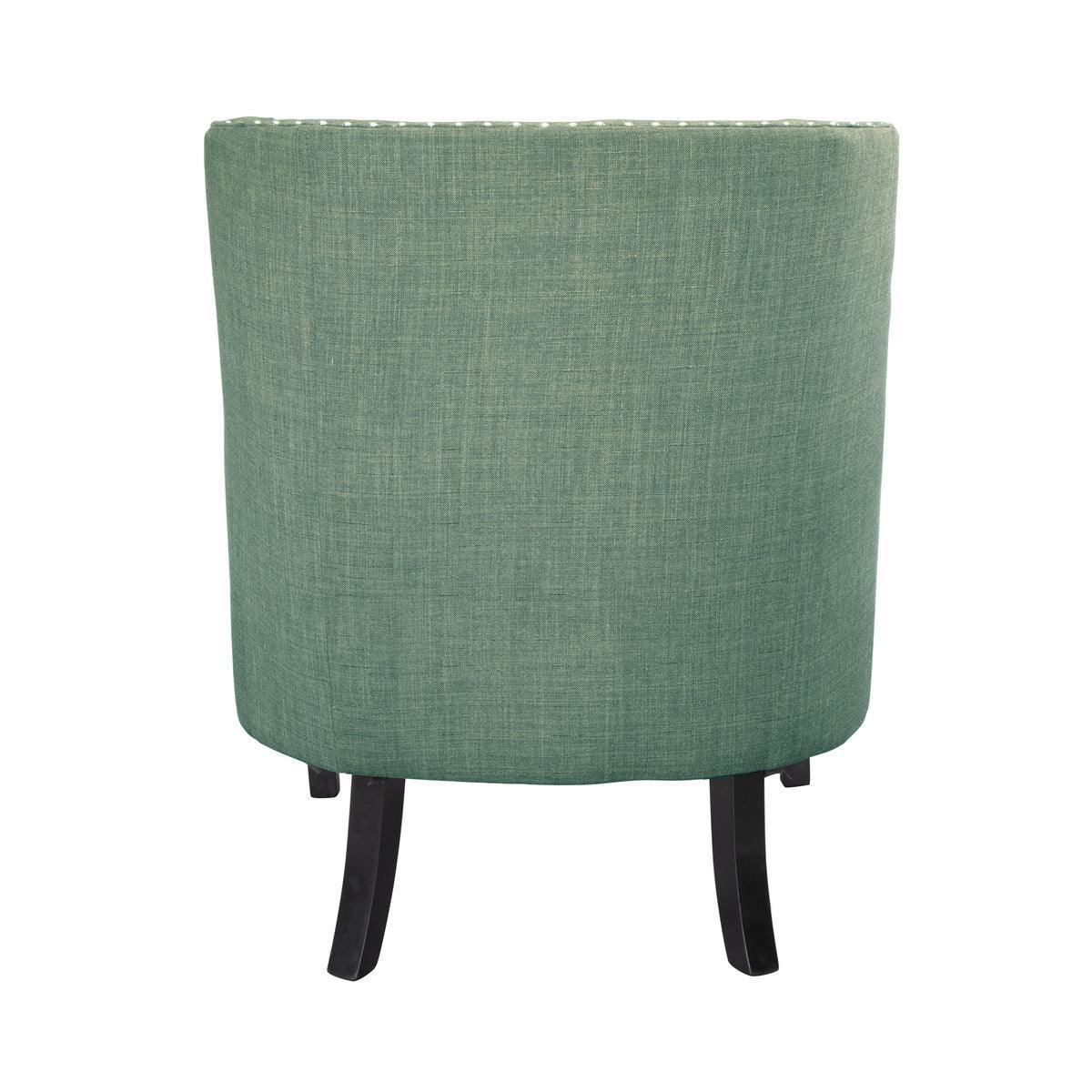 Charisma Teal Traditional Solid Wood, Plywood Textured Fabric Upholstered Tufted Accent Chair - Ella Furniture