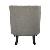 Charisma Taupe Traditional Solid Wood, Plywood Textured Fabric Upholstered Tufted Accent Chair - Ella Furniture
