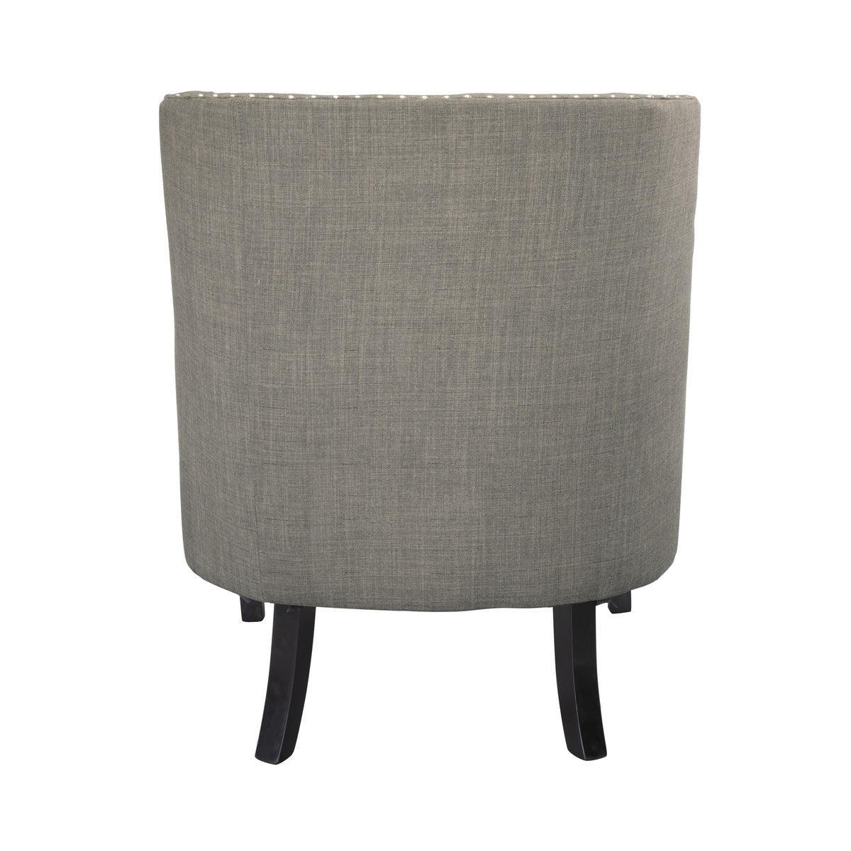 Charisma Taupe Traditional Solid Wood, Plywood Textured Fabric Upholstered Tufted Accent Chair - Ella Furniture