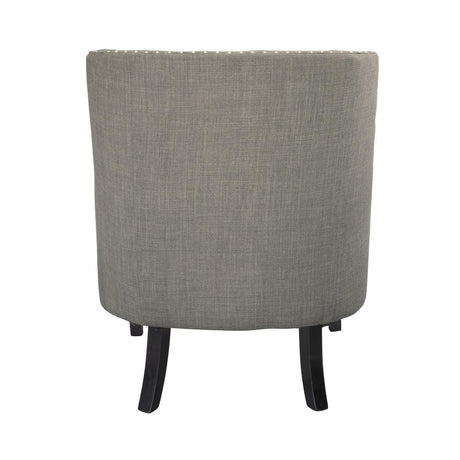 Charisma Taupe Traditional Solid Wood, Plywood Textured Fabric Upholstered Tufted Accent Chair - Ella Furniture