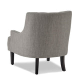 Charisma Taupe Traditional Solid Wood, Plywood Textured Fabric Upholstered Tufted Accent Chair - Ella Furniture