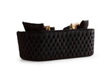 Sofia Black Velvet Sofa & Loveseat - Ella Furniture