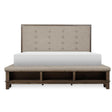Gray Eastern Modern Traditional Upholstered Tufted Queen Panel Bed - Ella Furniture