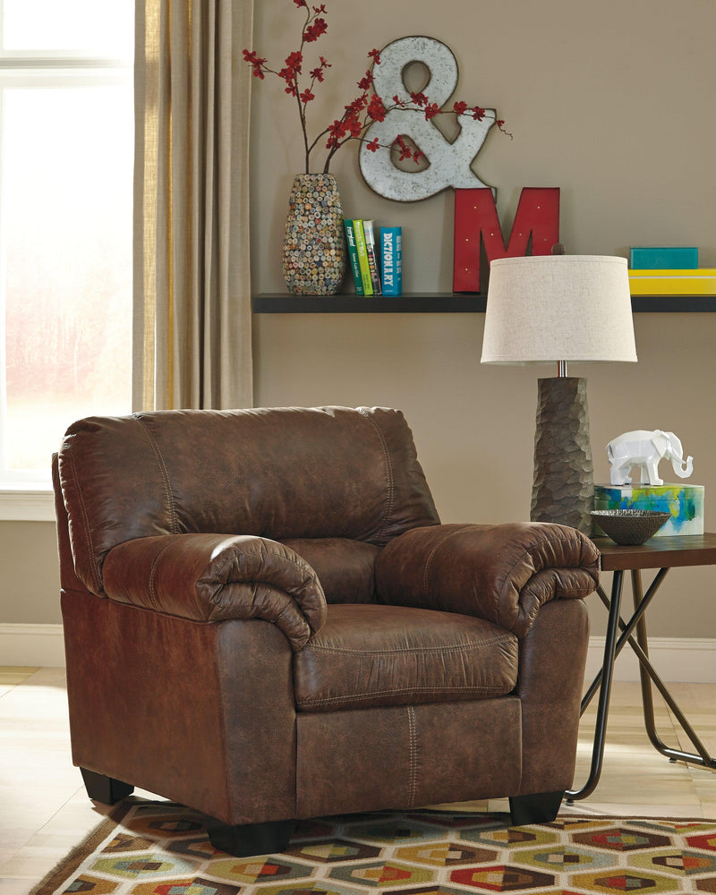 Bladen Coffee Faux Leather Chair - Ella Furniture