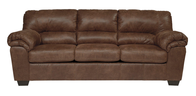 Bladen Coffee Faux Leather Sofa - Ella Furniture