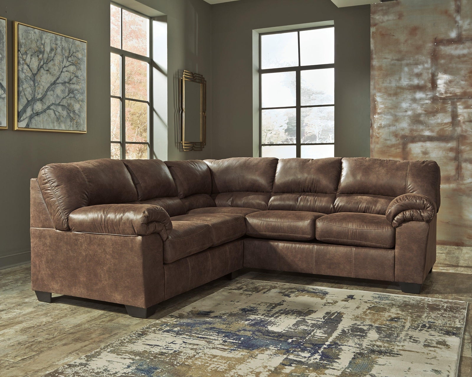Bladen Coffee Faux Leather 2-Piece Sectional 12020S1