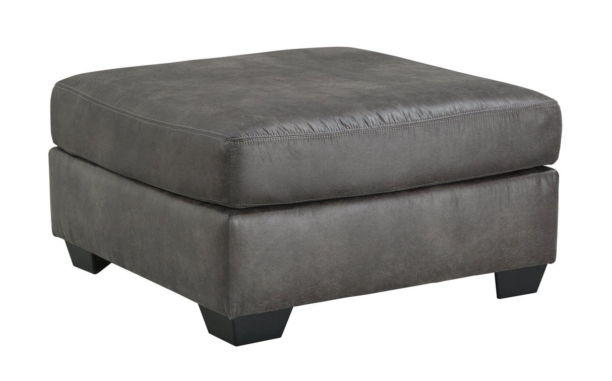 Bladen Slate Faux Leather Oversized Accent Ottoman - Ella Furniture