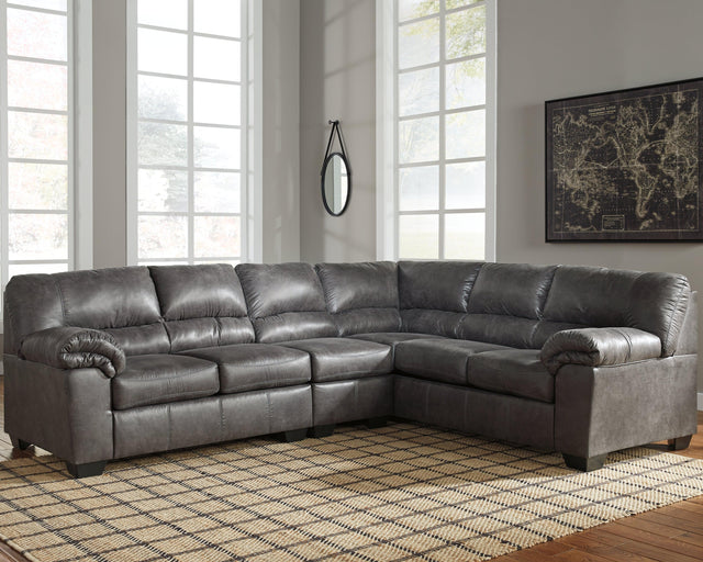 Bladen Slate Faux Leather 3-Piece Sectional 12021S3 - Ella Furniture