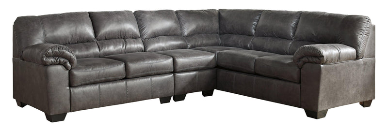 Bladen Slate Faux Leather 3-Piece Sectional 12021S3 - Ella Furniture
