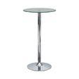Abiline Glass Top Round Bar Table Chrome - Ella Furniture