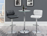 Abiline Glass Top Round Bar Table Chrome - Ella Furniture