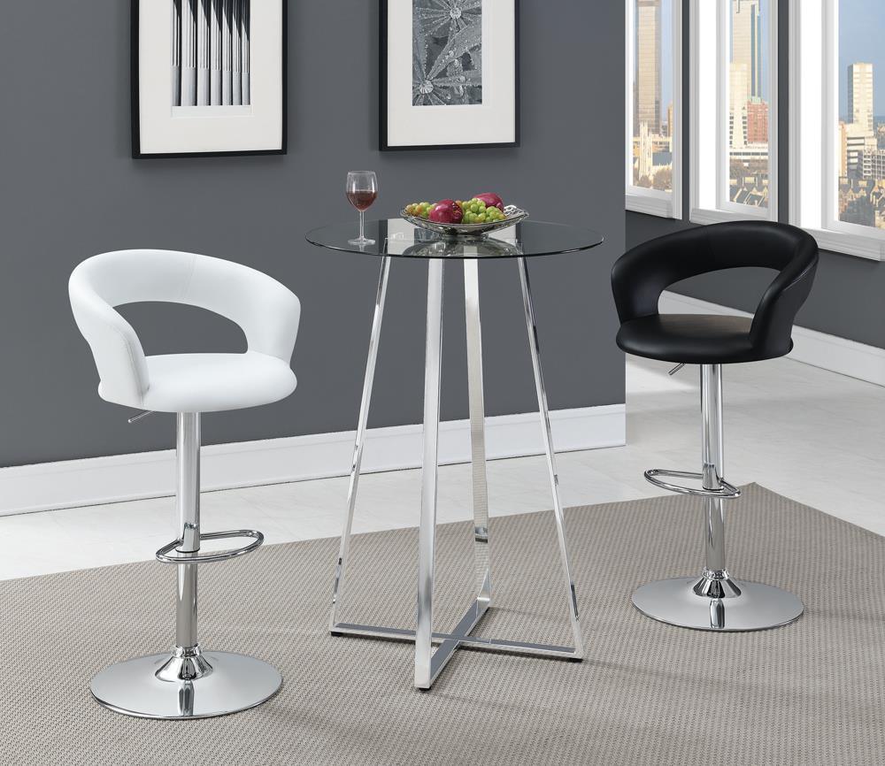 Barraza 29″ Adjustable Height Bar Stool Black And Chrome - Ella Furniture