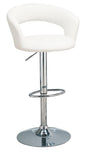 Barraza 29″ Adjustable Height Bar Stool White And Chrome - Ella Furniture