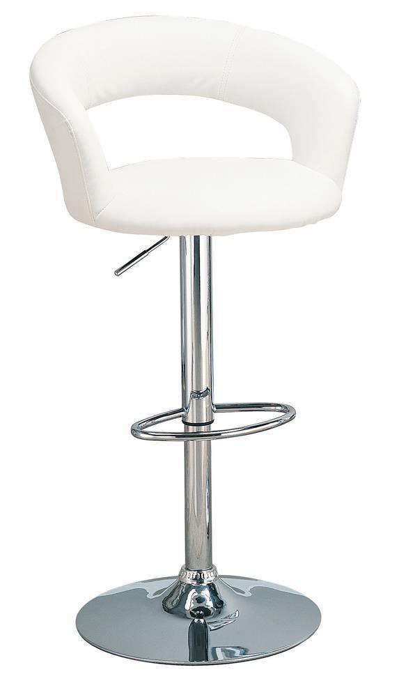 Barraza 29″ Adjustable Height Bar Stool White And Chrome - Ella Furniture