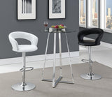 Barraza 29″ Adjustable Height Bar Stool White And Chrome - Ella Furniture