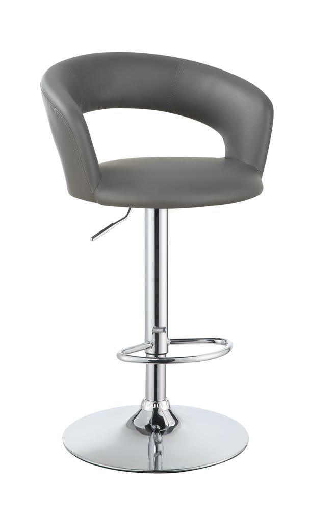 Barraza 29″ Adjustable Height Bar Stool Grey And Chrome - Ella Furniture