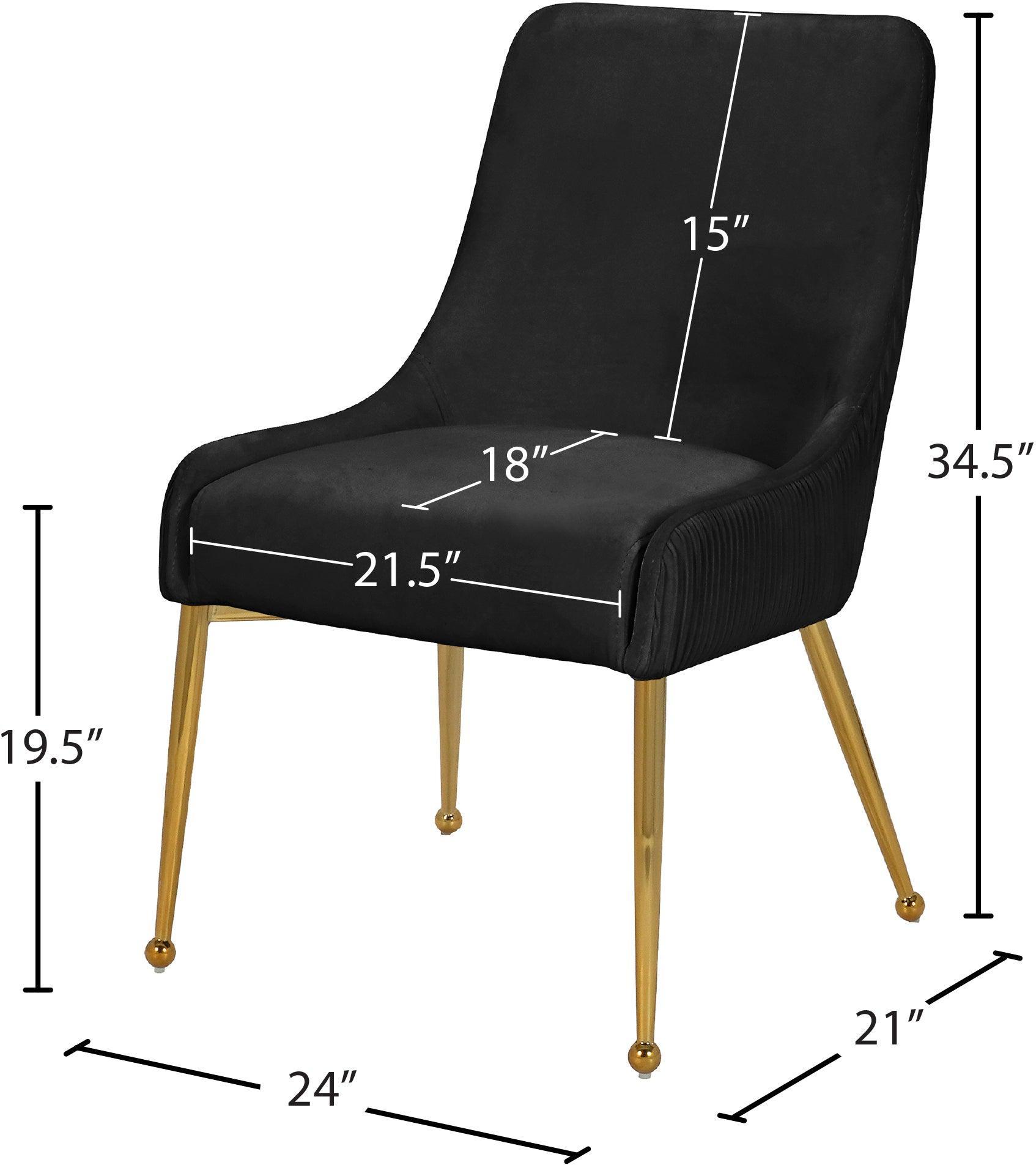 Ace Black Velvet Dining Chair - Ella Furniture