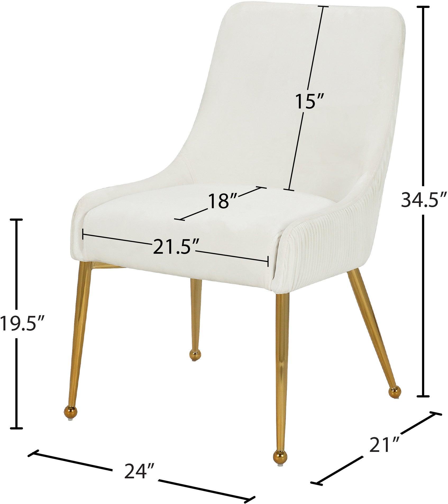 Ace Cream Velvet Dining Chair - Ella Furniture