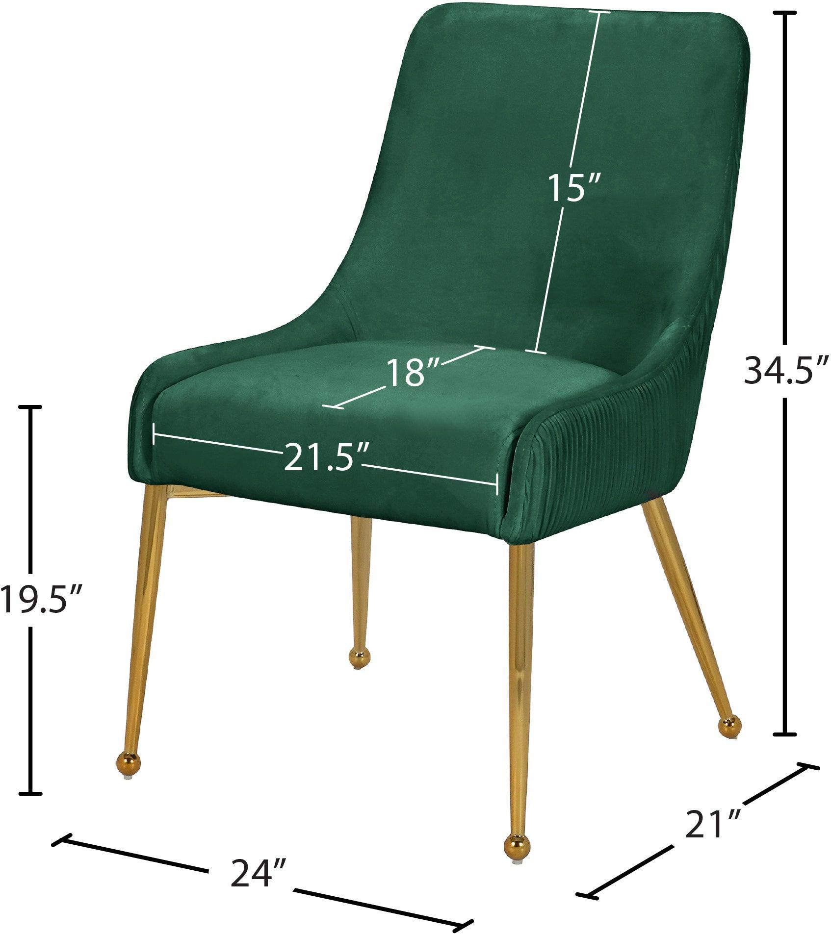 Ace Green Velvet Dining Chair - Ella Furniture