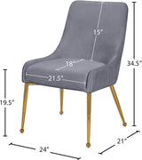Ace Grey Velvet Dining Chair - Ella Furniture