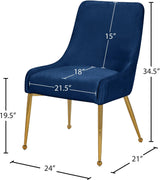 Ace Blue Velvet Dining Chair - Ella Furniture