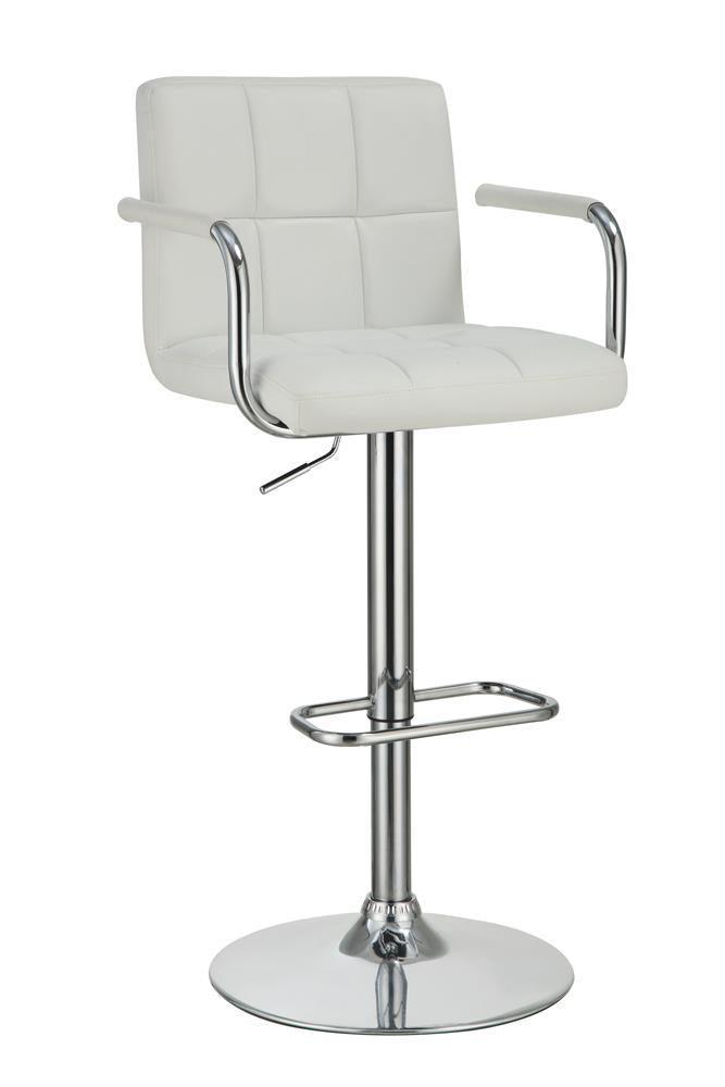 Palomar Adjustable Height Bar Stool White And Chrome - Ella Furniture