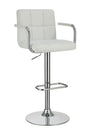 Palomar Adjustable Height Bar Stool White And Chrome - Ella Furniture