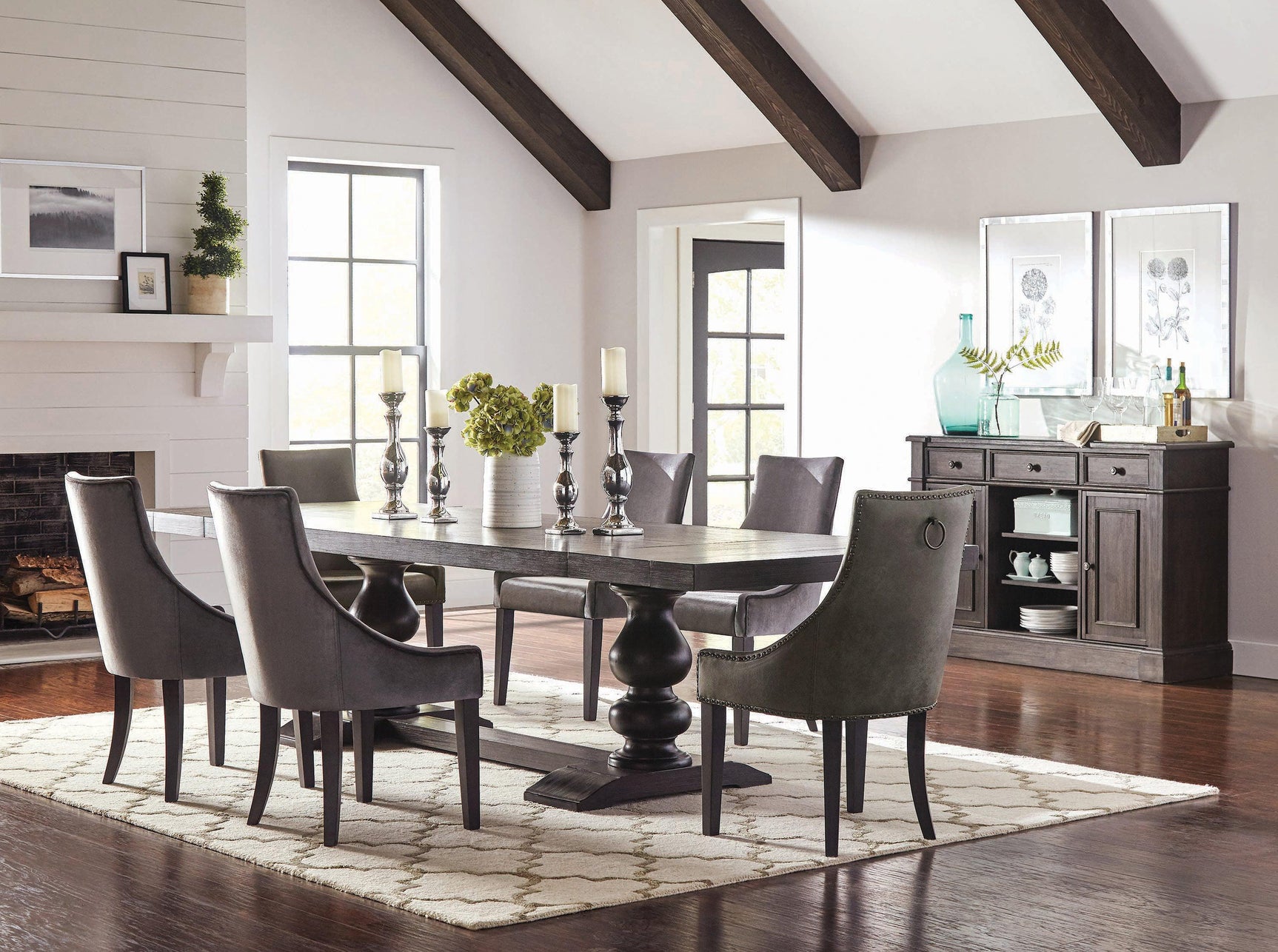 Phelps Rectangular Dining Table Antique Noir - Ella Furniture
