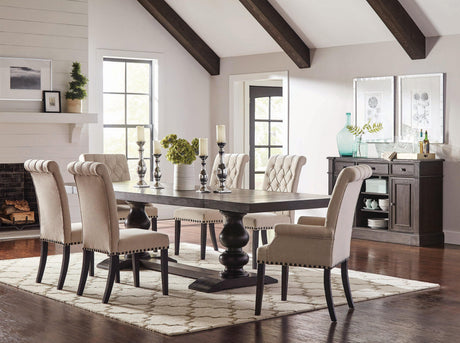Phelps Rectangular Dining Table Antique Noir - Ella Furniture