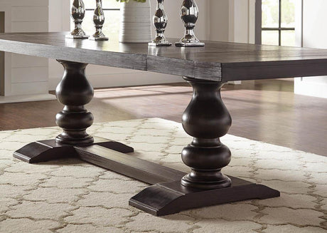 Phelps Rectangular Dining Table Antique Noir - Ella Furniture