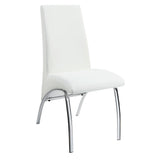 Bishop Upholstered Side Chairs White And Chrome (Set Of 2) - Ella Furniture