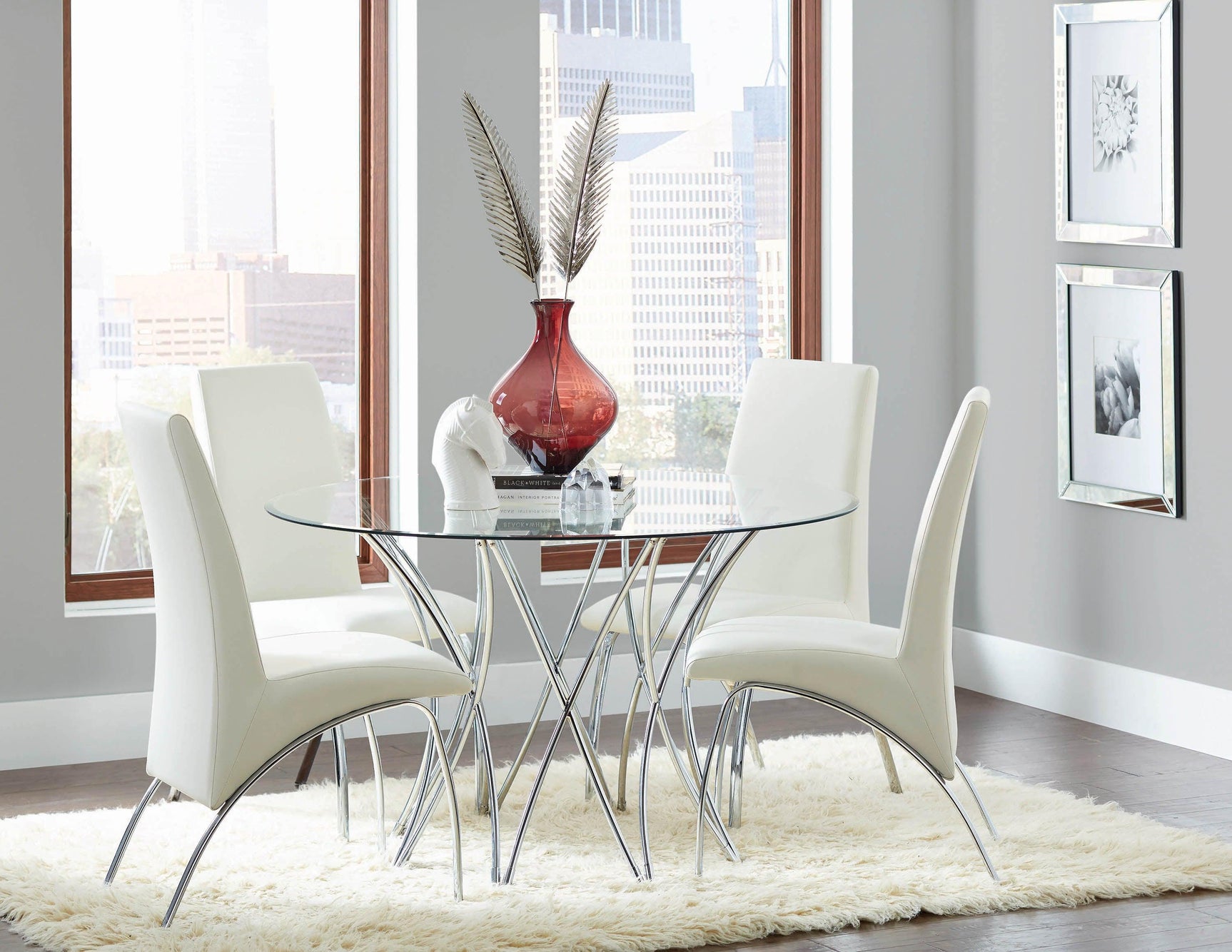 Bishop Upholstered Side Chairs White And Chrome (Set Of 2) - Ella Furniture