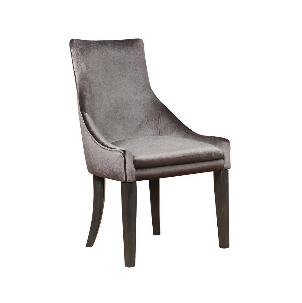 Mindy Upholstered Demi Wing Chairs Grey (Set Of 2) - Ella Furniture