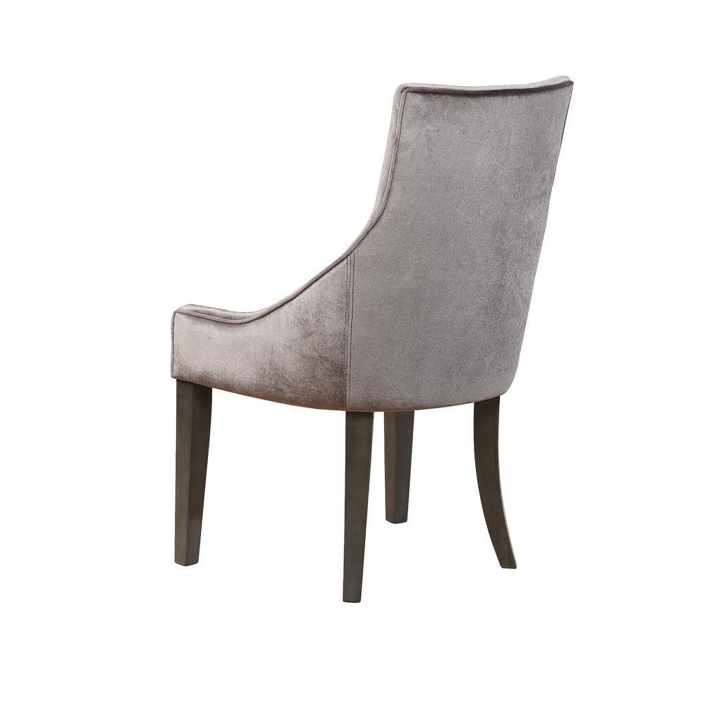 Mindy Upholstered Demi Wing Chairs Grey (Set Of 2) - Ella Furniture