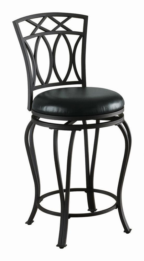 Adamsville Upholstered Swivel Counter Height Stool Black - Ella Furniture