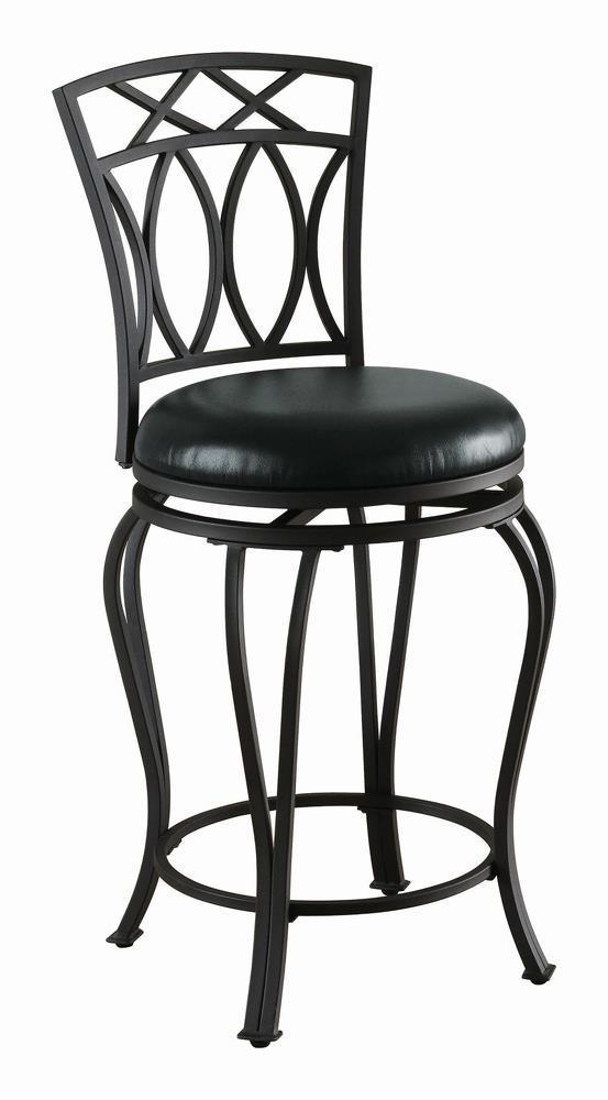 Adamsville Upholstered Swivel Counter Height Stool Black - Ella Furniture