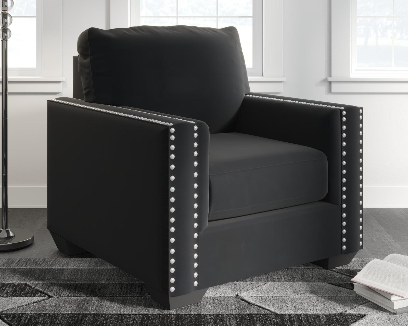 Gleston Onyx Velvet Chair - Ella Furniture
