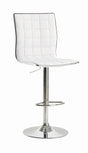 Ashbury Upholstered Adjustable Bar Stools White And Chrome (Set Of 2) - Ella Furniture