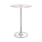Thea LED Bar Table Chrome And Clear - Ella Furniture