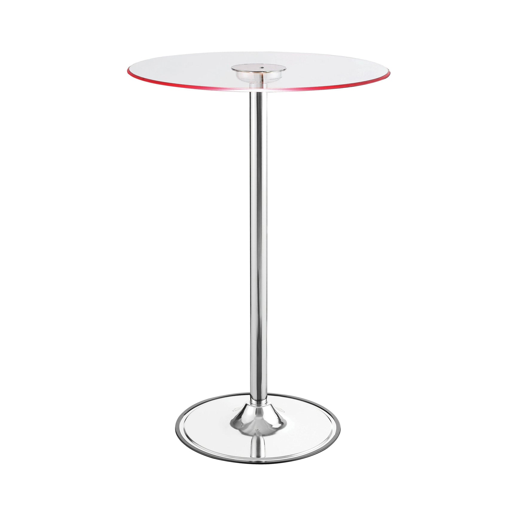 Thea LED Bar Table Chrome And Clear - Ella Furniture