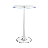 Thea LED Bar Table Chrome And Clear - Ella Furniture