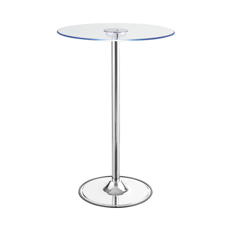 Thea LED Bar Table Chrome And Clear - Ella Furniture