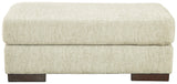 Caretti Parchment Velvet Ottoman - Ella Furniture