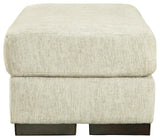 Caretti Parchment Velvet Ottoman - Ella Furniture