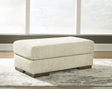 Caretti Parchment Velvet Ottoman - Ella Furniture