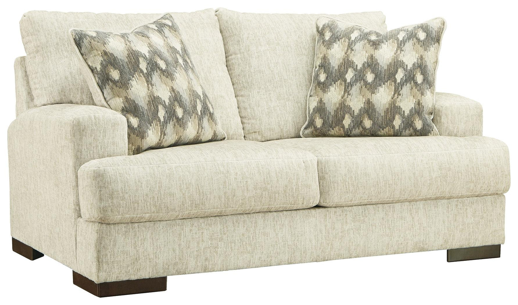 Caretti Parchment Velvet Loveseat - Ella Furniture