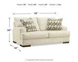 Caretti Parchment Velvet Loveseat - Ella Furniture