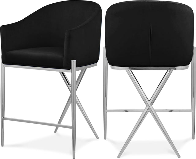Xavier Black Counter Stool - Ella Furniture